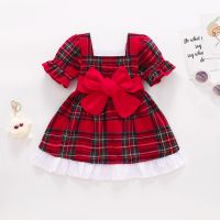 【CW】 Toddler Baby Neck Puff Sleeve Dresses