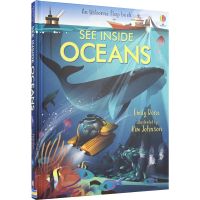 Usborne see inside - oceans eusborne look inside series hardcover cardboard explore the ocean big open book flip through childrens Encyclopedia popular science books environmental awareness cultivation English original