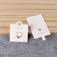 20Pcs/Lot 6x6cm White Finger Ring Cards Rectangle Hoop Buckle Spherical Earrings Rings Packaging Display Card Hang Tags