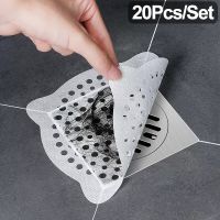 【cw】 20Pcs Disposable Floor Drain Stickers Shower Hair Catcher Filter Mesh Sewer Anti-Block Sink Cover ！