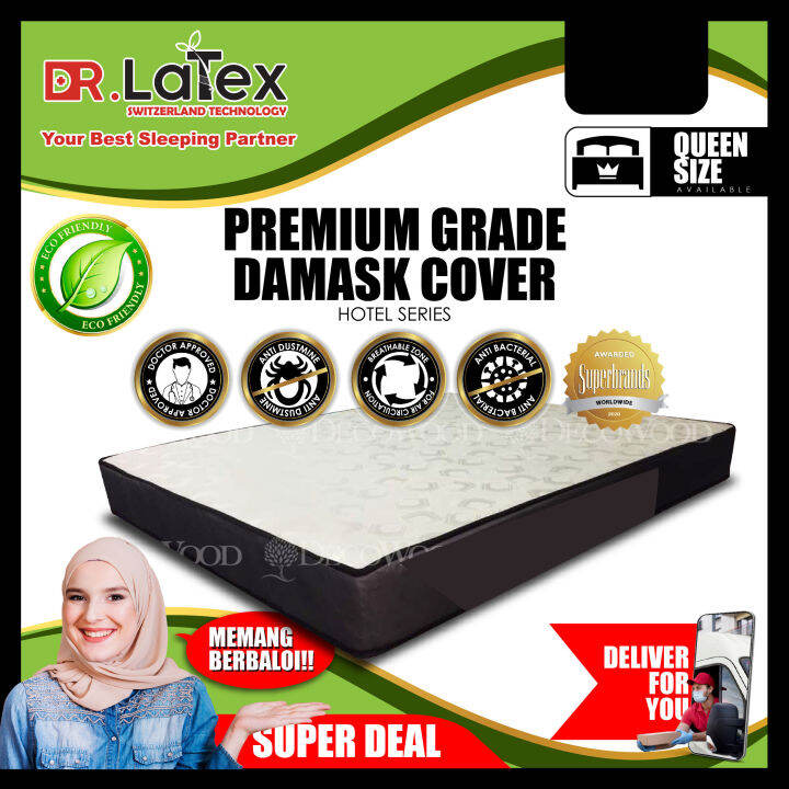 Dr.Latex Legend Hotel Series Premium Grade Damask Cover 8 Inch Queen