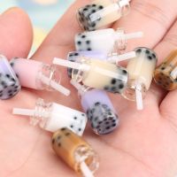20pcs Resin Boba Slime Kit Bubble Tea Charms Additives Supplies DIY Accessories Filler Decorations For Fluffy Cloud Slime Toy