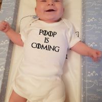 Poop Is Coming Funny Printing Baby Rompers Infant Boys Girls Cute Romper Short Sleeve Clothes