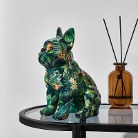 Painted Colorfu Bulldog Sculpture Ornaments Desk Decoration Wine Cabinet Office Decor Nodic Home Decor Decorative Figurines