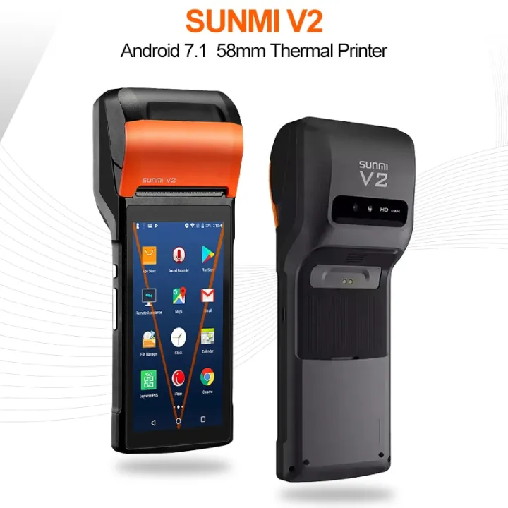 sunmi-v2เครื่องพิมพ์เทอร์มินัลสำหรับสั่งซื้อบลูทูธไร้สาย4g-เครื่องพิมพ์ใบเสร็จรับเงินความร้อนบนแอนดรอยด์7-1เครื่อง-pos-แบบมือถือ58มม