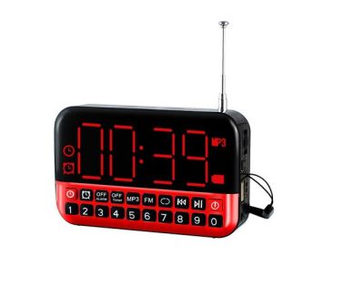 【Worth-Buy】 เครื่องเล่น Mp3วิทยุนาฬิกาปลุก Led มัลติฟังก์ชันจับเวลาลำโพงจอแสดงผล Lcd นาฬิกาตั้งโต๊ะแบบพกพา