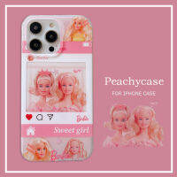 เคสโทรศัพท์สำหรับหญิงสาวน่ารักการ์ตูนตุ๊กตาบาร์บี้เจ้าหญิงที่น่ารักเข้ากันได้กับ iPhone 14 13 12 Pro Max 11 14Promax IMD ใหญ่รูฝาหลังทนต่อสิ่งสกปรกปลอก