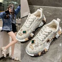 HOT★Autumn New In Womens Shoes Water Diamond Womens Sneakers Breathable Low Top Lace Up Casual Fashion Designer Luxury Shoes