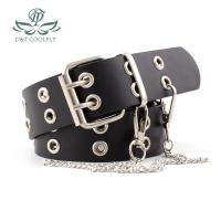 D&amp;T Fashion Alloy Women Men Belts Chain luxury PU Leather New Style Pin Buckle Jeans Chains Decorative Ladies Retro Casual Punk