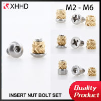 M2 M2.5 M3 M4 M5 M6 ทองเหลือง Hot Melt ใส่ Knurled Nut ด้ายความร้อน Molding แล็ปท็อป 3D เครื่องพิมพ์ถั่วชุดแทรก-zaldfjgnsdg