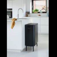 Brabantia ถังขยะ สแตนเลสแบบกด บราบันเทีย รุ่นทรงสี่เหลี่ยม30+30 ลิตร ขนาด2ช่อง BO Touch Bin, with 2 Inner Bucket 30+30 litre.