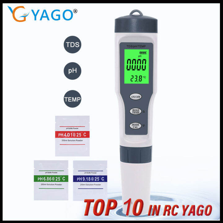 RCYAGO 4 in 1 TDS PH Meter PH/TDS/EC/Temperature Meter Digital Water ...