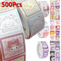 สติกเกอร์การ์ตูน Sanrio ผสม500ชิ้นน่ารัก Cinnamoroll Kuromi My Melody ของเล่นเด็กสติ๊กเกอร์สติกเกอร์สำหรับทรงกลม