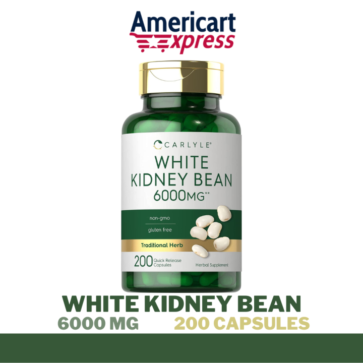 Carlyle White Kidney Bean Carb Blocker 6000mg 200 Capsules NonGMO