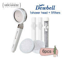 Dewbell Wise Eye Filter Set 1หัวฝักบัว + 2ตัวกรองตะกอน + 1ตัวกรองคาร์บอน + 2ตัวกรองคลอรีนต้านเชื้อแบคทีเรียกำจัดคลอรีนสนิมกำจัดสิ่งแปลกปลอม