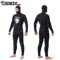 [COD] Brand 5MM Hood Wetsuits Men 2-Piece Split Cap Hat Wet Scuba Dive Spearfishing Warm Swim