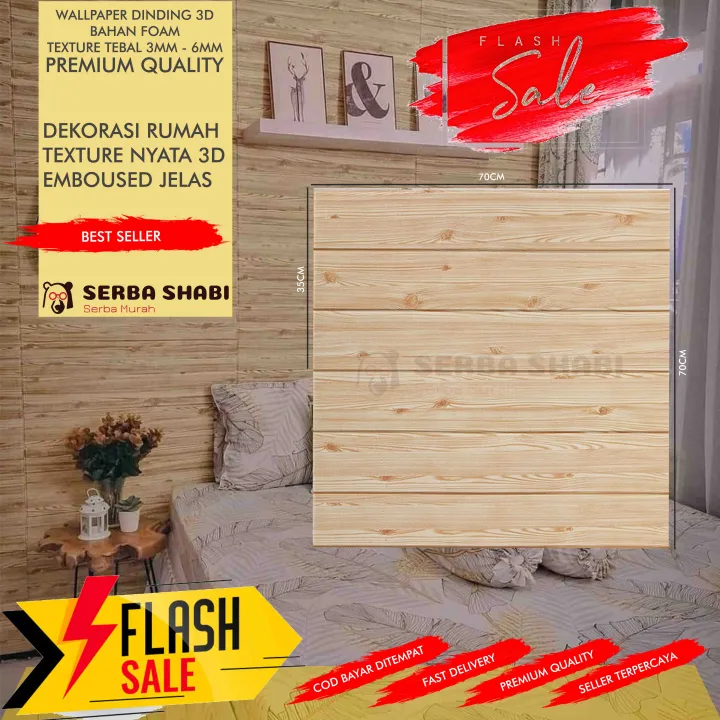 Wallpaper Dinding Foam 3D Wallpaper Sticker 3D Foam Brickfoam Motif Kayu Lazada Indonesia