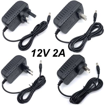110V 220V TO 12V 2A DC AC Power Charging Cord Plug Connector Adapter 5521 55x21 MM Tips For USB SSD SATA Hard Disk Drive BOX Cam