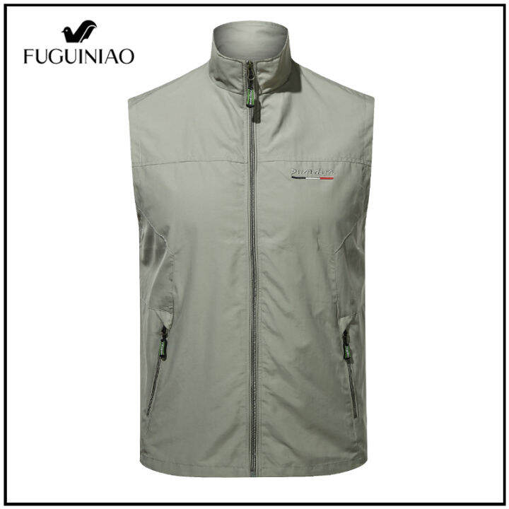 fuguiniao-top-ผู้ชายสบายๆกลางแจ้งแห้งเร็วเสื้อกั๊กแจ็คเก็ตเสื้อ-ฟรีช้อปปิ้ง