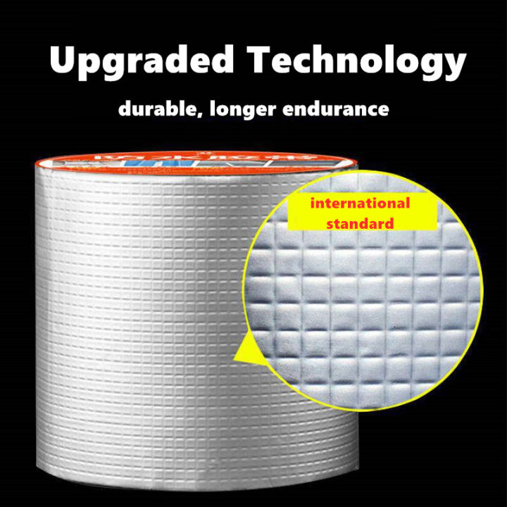 2023-high-temperature-resistance-waterproof-tape-aluminum-foil-thicken-butyl-tape-wall-crack-roof-duct-repair-adhesive-tape-1m