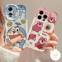 MissConnie Lotso เคสการ์ตูนสำหรับ Oppo A15 A17 A12 A7 A96 A16 A95 A57 A17k A5s A92 A9 A5 A1k A53 A74 A52 A54 A3s A55โดราเอมอนน่ารัก A77เคสขอบโค้ง