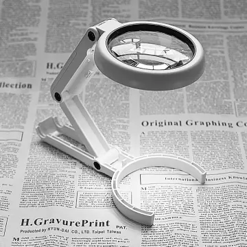 5 / 11X Magnifying Glass Stand Foldable Dimmable Magnifier With Light 8 LED  LAMP