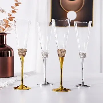 Metal Champagne Flutes Creative Stainless Steel for Wedding Party Red Wine