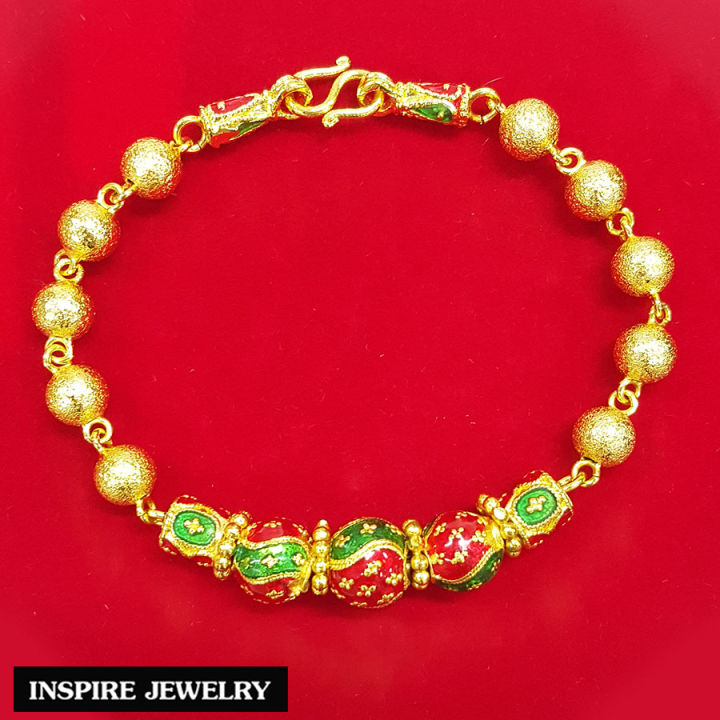 inspire-jewelry-สร้อยข้อมืองานdesign-สวยงาม-หุ้มทองแท้-24k-งานจิวเวลรี่-งานร้านทอง-พร้อมถุงกำมะหยี่หรือกล่องทอง