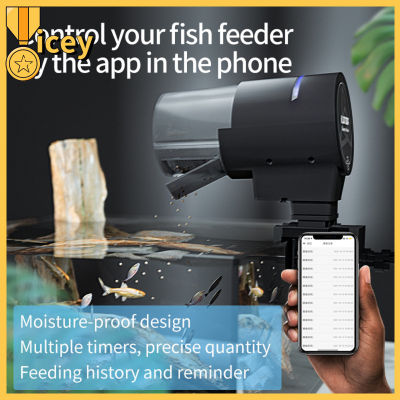เครื่องจ่ายอาหารเครื่องให้อาหารปลาอัตโนมัติ Wi-Fi รีโมทอัจฉริยะระยะยาวสำหรับตู้ปลาตู้ปลา