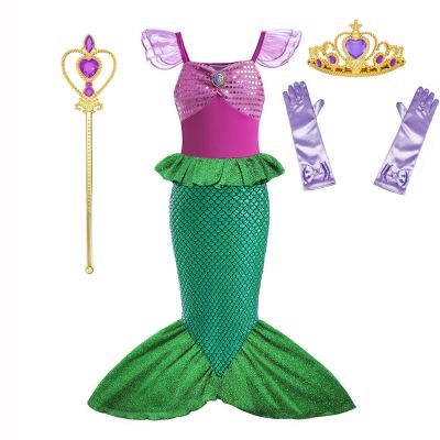 Little Mermaid Costume Girls Ariel Princess Party Dress Toddler Pageant Cosplay Children Dress Vestidos