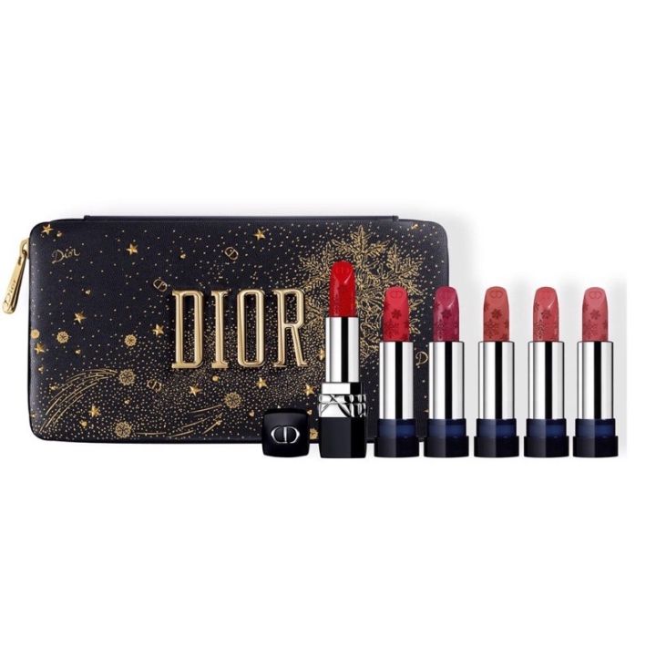 100 Authentic Dior Limited Edition New Year Blue and Gold Lipstick Red  Leather Bag Set 999772520 for Valentines Day Trang điểm Chăm sóc da Làm  đẹp  Lazadavn