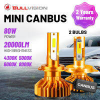 Bullvision H7 LED Headlight Bulbs 20000LM Canbus No Error 4300K 5000K 6000K 8000K H1 H3 H4 H11 H8 9005 9006 HB3 HB4 For Audi BMW