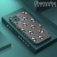 เคส Chenyyka สำหรับ OPPO เคส A15 A35 A15s 4G แฟชั่นแพนด้าน้อยบางมีน้ำค้างแข็งโปร่งใสแข็งขอบสี่เหลี่ยมกันกระแทกปลอกซิลิโคนคลุมทั้งหมดเคสนิ่มป้องกัน