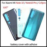 กระจกหลังที่อยู่อาศัยสำหรับ Xiaomi Mi Note 10 / Note10 Pro / Cc9pro 6.47 "ฝาหลังประตูแบตเตอรี่การซ่อมแทนที่ฝา + สติกเกอร์