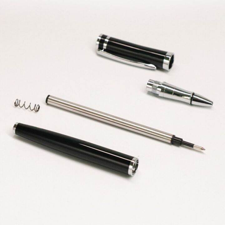 1-piece-high-quality-black-office-writing-pen-spin-metal-signature-ink-pens-stationery-office-trim-metal-ballpoint-pen-pens