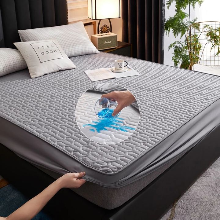 100-แผ่นกันน้ำสำหรับเตียงเด็ก-ที่นอน-pad-protector-thicken-สีทึบแผ่นสำหรับเตียง-ต้องสั่งซื้อปลอกหมอน