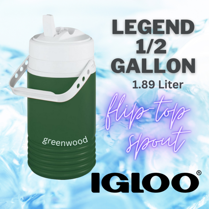 IGLOO Legend 1/2 Gallon With Flip Top Spout Drink Cooler ( Original, 1.89 Liter Volume, extended