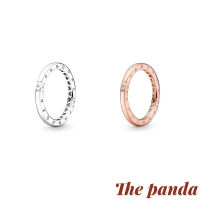 The Panda sterling silver Inlaid shiny zirconia Logo Hearts Ring women fashion DIY jewelry valentines day gift for girlfriend