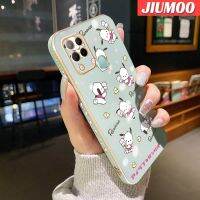 เคส JIUMOO สำหรับ Infinix Hot 10S NFC Hot 10T เคสดีไซน์ใหม่ลายการ์ตูนน่ารัก Pochacco แฟชั่นบางเคสโทรศัพท์ชุบหรูหราขอบลายขอบเคสกันกระแทกคลุมทั้งหมดป้องกันเลนส์กล้องเคสนิ่ม