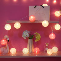 ins Net Red Cotton Thread Ball Light Starry Small Colored Lights Handmade LED Lighting Chain Girl Heart Romantic Room Bedroom Decoration