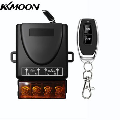 KKmoon สวิตช์รีเลย์โคมไฟติดเพดานไร้สายอเนกประสงค์ Remote Tombol พัดลมพลังงานสูงสวิตช์รีเลย์30A โมดูลเปิด/ปิดสวิตช์กุญแจรีโมทมีอินดิเคเตอร์ LED ในบ้าน