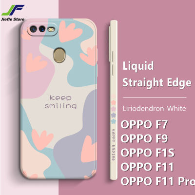 JieFie เคสโทรศัพท์ดอกไม้สำหรับ OPPO F9 / F7 / F1S / OPPO F11 / F11 Pro,เคสขอบตรง TPU นิ่มสีสันสดใสแฟชั่น