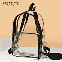 Fashion Travel Solid Color PVC Backpack Large Capacity Knapsack Handbags for Women Students Shopping Travel