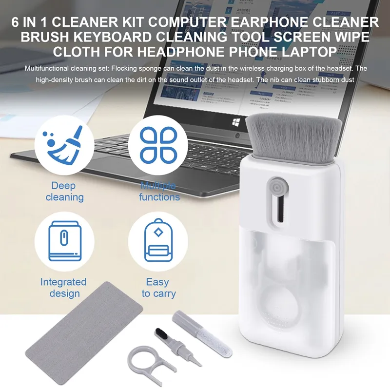 7 in 1 Multifunctional Cleaning Brush Kit Keyboard Cleaner Laptop  Bluetooth-compatible Earphone Dust Cleaning Tools Dropshipping