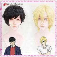 Banana Fish aslan Jade callenreese eiji Okumura คอสเพลย์วิกผมสีบลอนด์ผมสีดำบทบาทเล่นวิกผมฟรีหมวกวิกผม