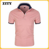 ZITY Polos ผู้ชายฤดูร้อนแพทช์คอปกแขนสั้นเสื้อยืดที่มีคุณภาพสูงสบาย ๆ กอล์ฟเบสบอลชายเสื้อโปโล ZT00044