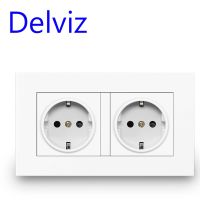 Delviz เต้าเสียบไฟ Usb ติดผนังสีดำกรอบ Eu Ac คู่110 ~ 250V 86มม. มาตรฐานการชาร์จ16a * 146มม.