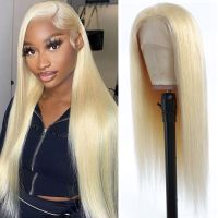 13x4 Transparent 613 Honey Blonde Color Lace Frontal Human Hair Wigs for Women 613 Malaysian Straight Frontal Wig Human Hair