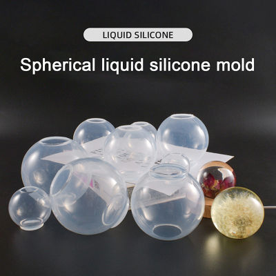 SUTAI 1PC Liquid Epoxy Resin Mold Round Ball Style Mirror Polishing Silicone Mold Tool