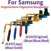 สำหรับ Samsung J6บวก J6 + J6plus J610 J610F ปุ่มโฮมเซ็นเซอร์ลายนิ้วมือสัมผัสริบบิ้นสายเคเบิลงอได้เพาเวอร์